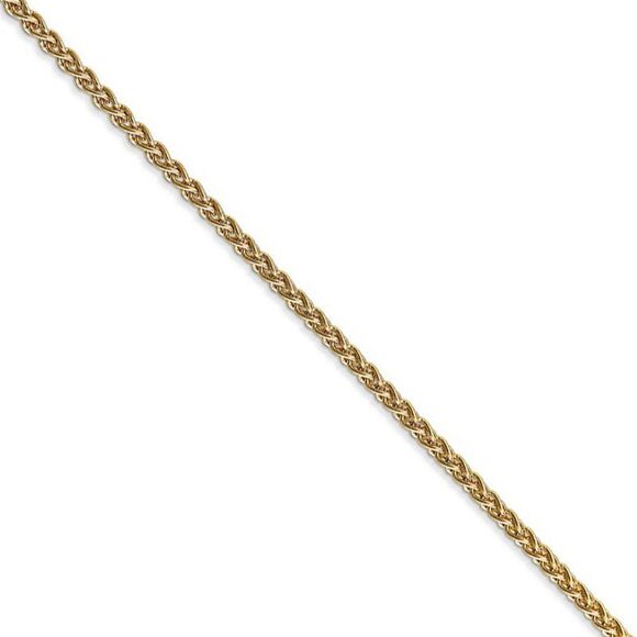2mm 14k Yellow Gold Solid Spiga Chain Necklace 16 Inch